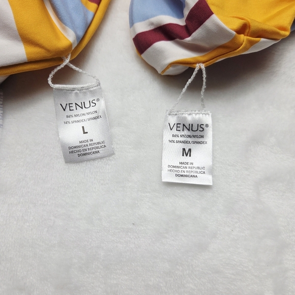 Venus Yellow and Blue Bikini Modern Reversible High-Waisted Swimsuit Set - Picture 5 of 5